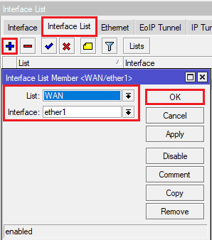 Настройка MikroTik, добавить интернет интерфейс в WAN